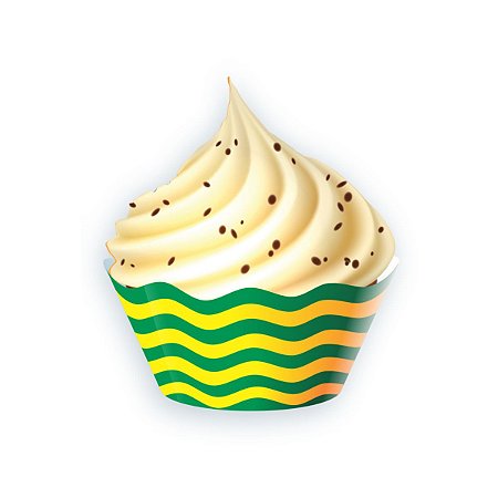72 Forma Papel Cupcake Listrado Festa Copa do Mundo Futebol