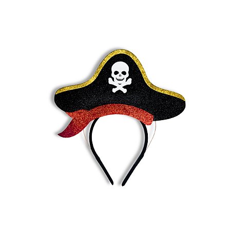 01 Tiara Pirata Eva Acessório Fantasia Carnaval Decoração