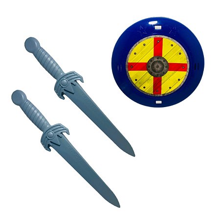 Coleção Vikings Espada C/Escudo Brinquedo Diversão Criança