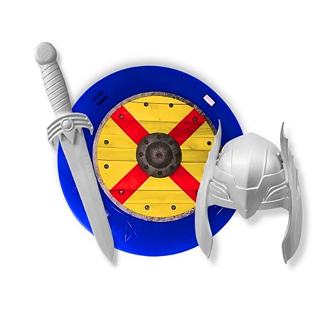 Coleção Vikings Espada Escudo e Máscara Brinquedo Infantil Heróis