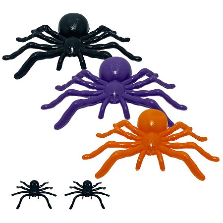 01 Cartela Aranha Falsa Pegadinha Decoração Festa Halloween