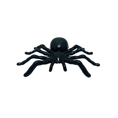 12 Enfeite Aranha Preta Plástico Decoração Festa Halloween