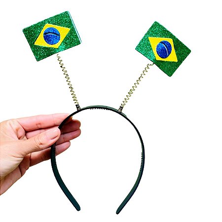 12 Tiara Simples Festa Copa do Mundo Futebol Bandeira Brasil