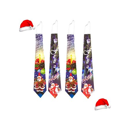 Kit 30 Gravata Gravatinha Natal Papai Noel Festa Natalina