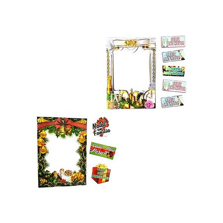 Kit 02 Janela Fundo Fotográfico Foto Moldura  Ano Novo Natal