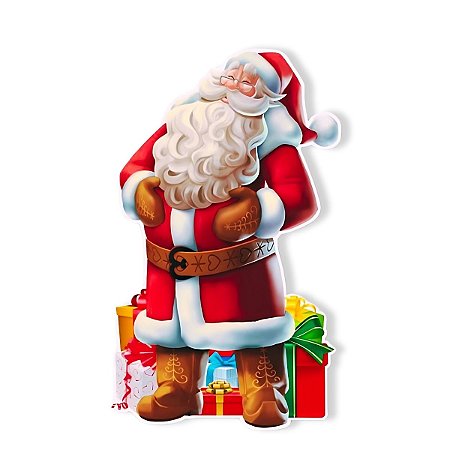 01 Enfeite Totem Mural Natal Papelão Decoração Papai Noel