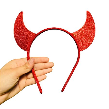 Tiara Arco Chifre Diabinha Festa Fantasia Carnaval Halloween