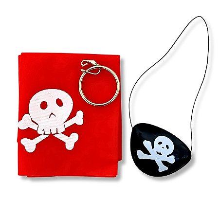 Kit 01 Fantasia Pirata Acessório Festa Carnaval Aniversário