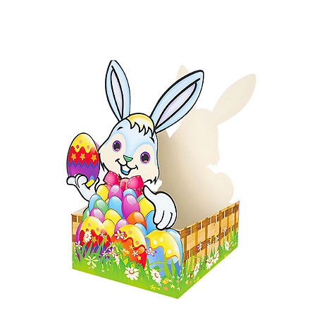 Kit 10 Caixinha Coelho Duplo Páscoa Enfeite Festa Decoração