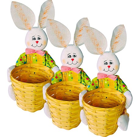 06 Cachepo Cesta palha Festa Decoração Lembrancinha Páscoa