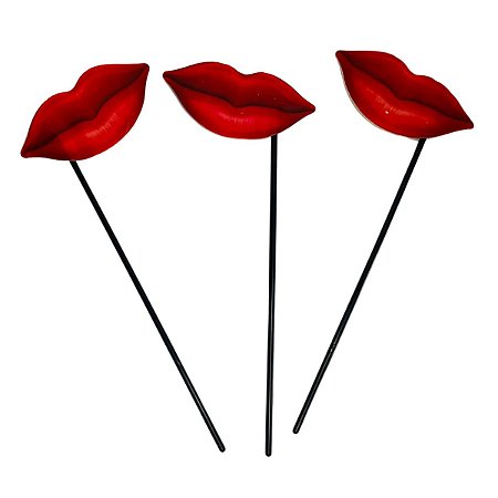Kit 10 Palito Festa Decoração Beijo Dia das Mães/Namorados