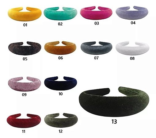 Kit 100 Tiaras Acolchoada Fofinha Alta Veludo - Luxo