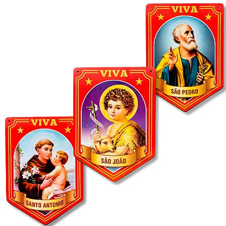 Kit 9 Enfeite Painel Santo Banner Festa Junina São João
