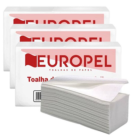 6.000 Papel Toalha Interfolha Para Secar Mãos Luxo Europel