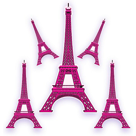 05 Torre Eiffel Enfeite Decoração Festa Paris Mural Painel