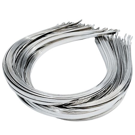 Kit 48 Tiara Arco Acessório Base Metal Prata Níquel 4mm