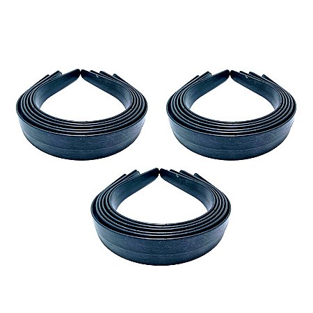 Kit 70 dz Tiara Simples Larga 30mm - Preta