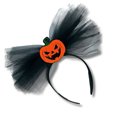 03 Tiara Arquinho Abóbora EVA Acessório Fantasia Halloween