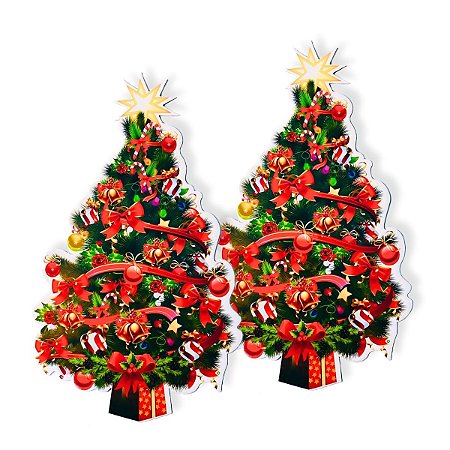 02 Arvore de Natal Enfeite Mural Painel Parede Decoração