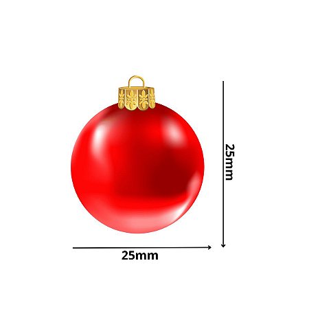 KIT 06 BOLA BOLINHA ENFEITAR PENDURAR ÁRVORE NATAL 25MM P