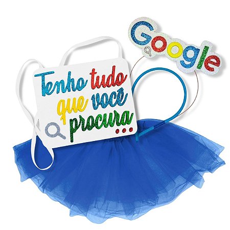 01 Fantasia Tiara + Plaquinha Tudo Que Você Procura + Saia
