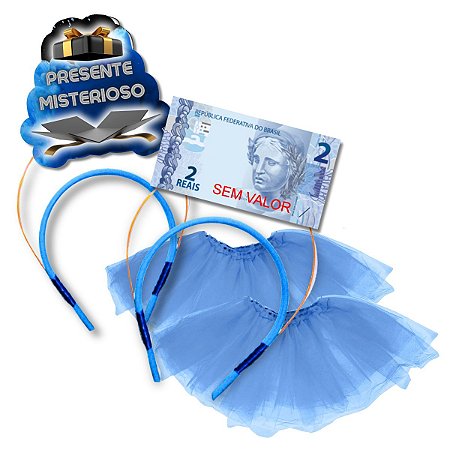 Tiara 2 Reais + Tiara Presente Misterioso + 02 Saia Carnaval