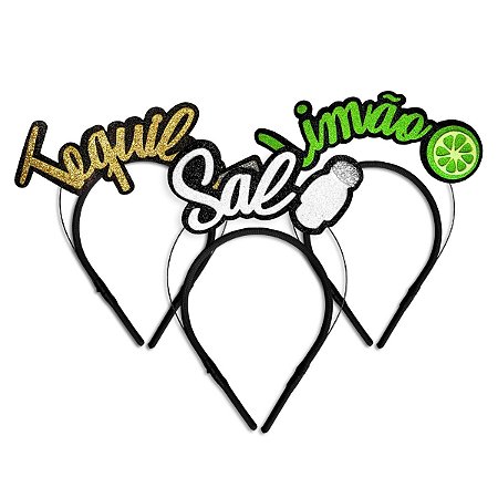 Kit 03 Tiara Trio Sal Tequila Limão Festa Fantasia Carnaval