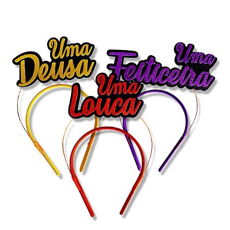 Fantasia Trio Bloco Carnaval Tiara Deusa Louco e Feiticeira