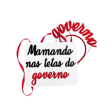 Kit Fantasia Tiara Arquinho Governo + Placa Festa Carnaval