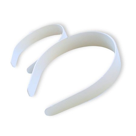 03 Arco Branco Plástico Acessório Tiara Larga 30mm