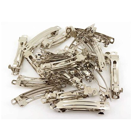 250 Base de Presilha Montar Cabelo Prata Níquel - 4cm