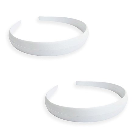 60 Arquinho Branco Abaulada Tiara Encapar 20mm