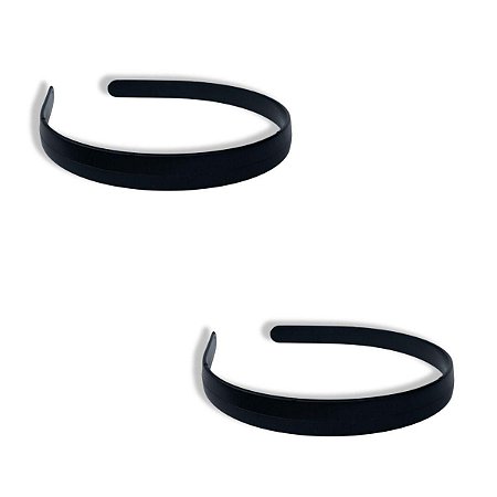 24 Tiara Média Reta Preta D/ Plástico Artesanato Encapar 15mm