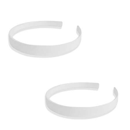 24 Tiara Branca Média Dentinho Pente Customizar/ Forrar 15mm
