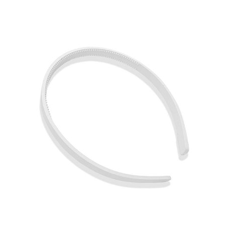01 Tiara Dentinho Pente Branca Plástica Artesanato 10mm