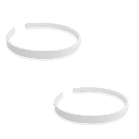 03 Tiara Dentinho Pente Branca Plástica Artesanato 10mm