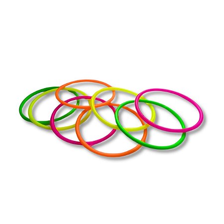 30 Pulseira Argola Plástica Colorida Pequena Festa Junina