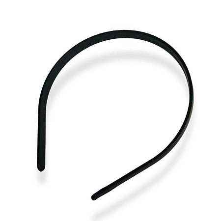 01 Diadema Arquinho Lisa Preta Plástica Para Artesanato 10mm