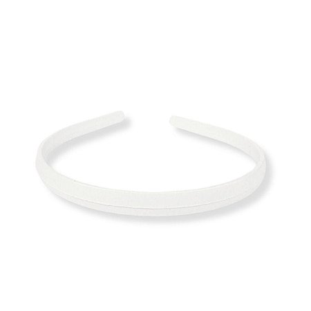 01 Tiara Branca Arquinho Lisa Plástica Artesanato 10mm