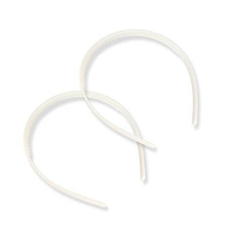 36 Tiara Branca Dentinho Sanding Importada Plástica 10mm