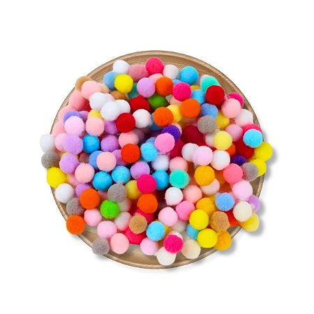300 Pompons Bolinha Tabela 1 Colorido Pompom Poliester Fofo 20mm