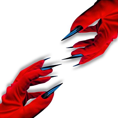 01 Par Luva Vermelha Garra Preta Fantasia Halloween