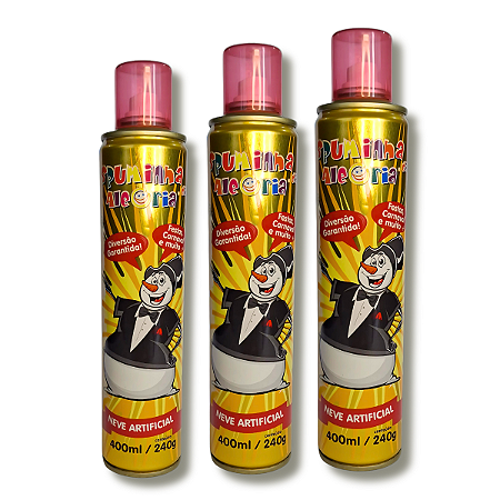 03 Espuma da Alegria Neve Spray Artificial festa Carnaval  400ml