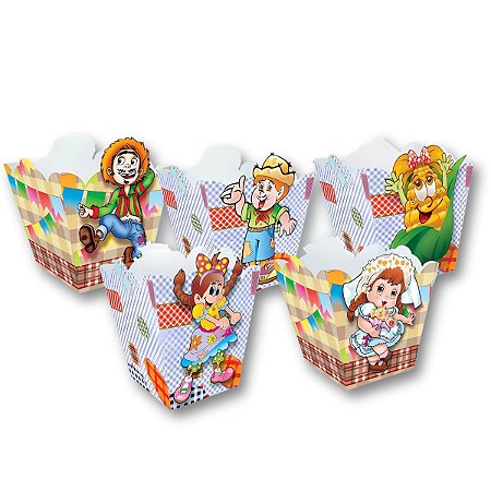 Kit 30 Cachepot Festa Junina Enfeite Mesa Decoração Doces