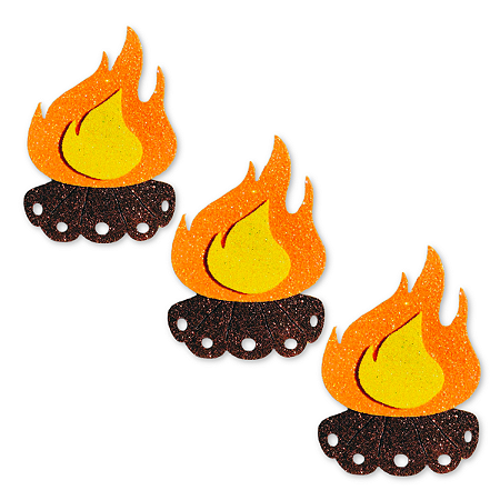 50 Fogueira EVA Enfeite Decoração Mural Festa Junina 6cm