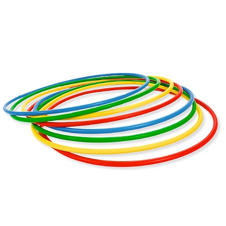 02 Bambolê Infantil Arco Reforçado Colorido Artístico Ginástica 60cm