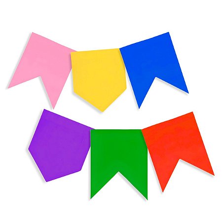 Kit 03 Bandeira Bandeirinha Festa Junina Colorida Papel 20m