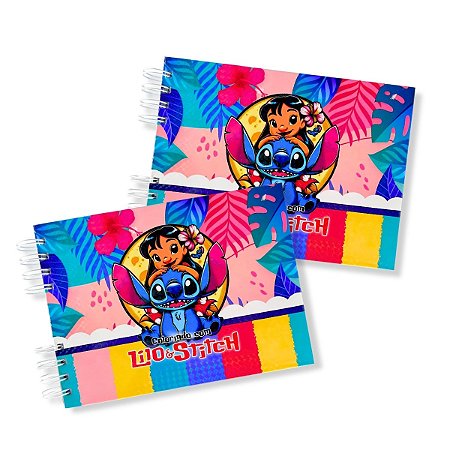 03 Livro De Colorir Lilo Stitch Capa Dura Holográfica Pintar