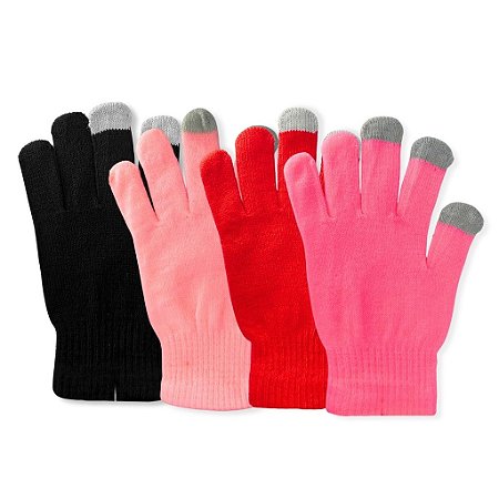 06 Par De Luva Touch Screen Celular Colorida Feminina Frio