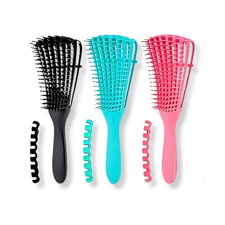 03 Escova Pente de Cabelo Polvo Modeladora Multifuncional